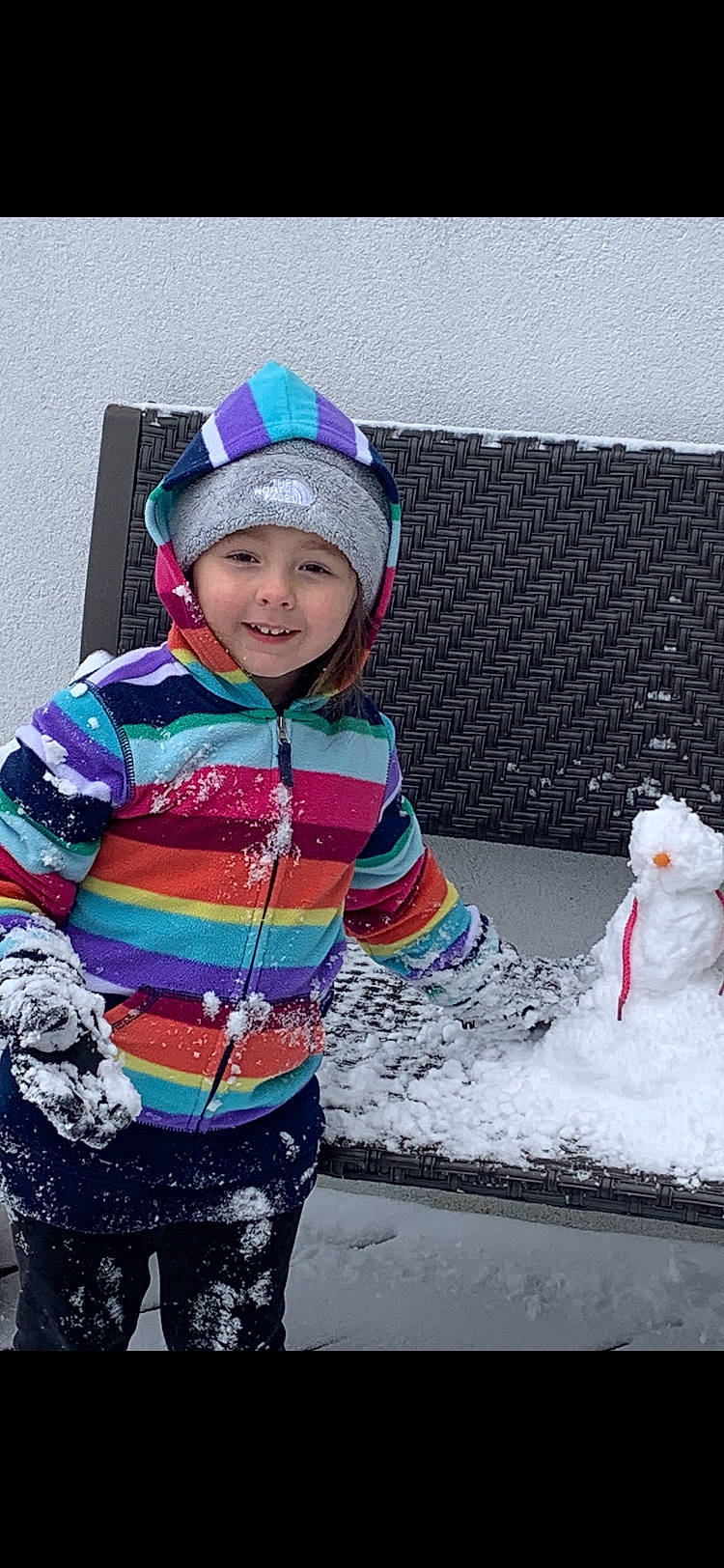 Madelynn is registered to the contest to win money with this photo: cap, freezing, fun, happy, headwear, jacket, joy, leisure, magenta, mammal, outerwear, person, personal_protective_equipment, pink, purple, recreation, sleeve, smile, snow, toddler