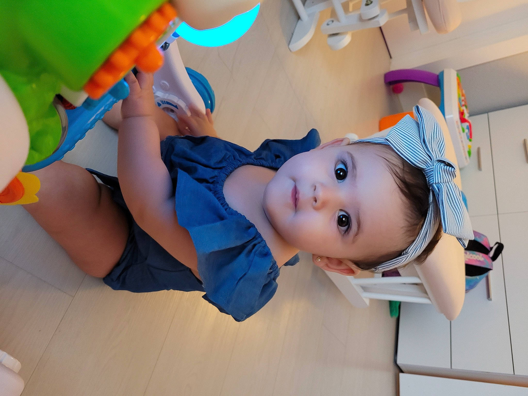 Addelynn is registered to the contest to win money with this photo: baby, baby_toddler_clothing, child, electric_blue, fun, happy, hat, house, leisure, party_supply, pattern, person, play, room, toddler