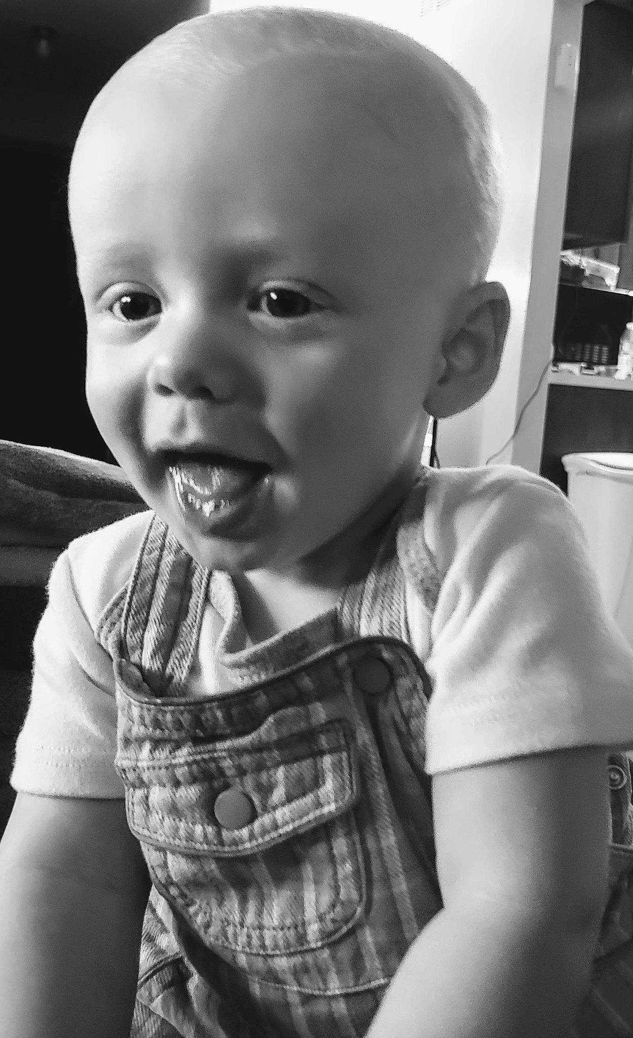 Xzavion joined the competition — help win amazing prizes! baby, black, black_and_white, cheek, child, chin, eye, face, facial_expression, head, lip, monochrome, nose, organ, people, person, skin, smile, standing, toddler