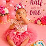 Alaina is registered to the contest to win money with this photo: baby, child, birthday, cake, cake_smash, pink, tutu, crown, balloons, flowers, celebration, messy, smiling, sitting, party, cute, festive, decorations, happy, infant