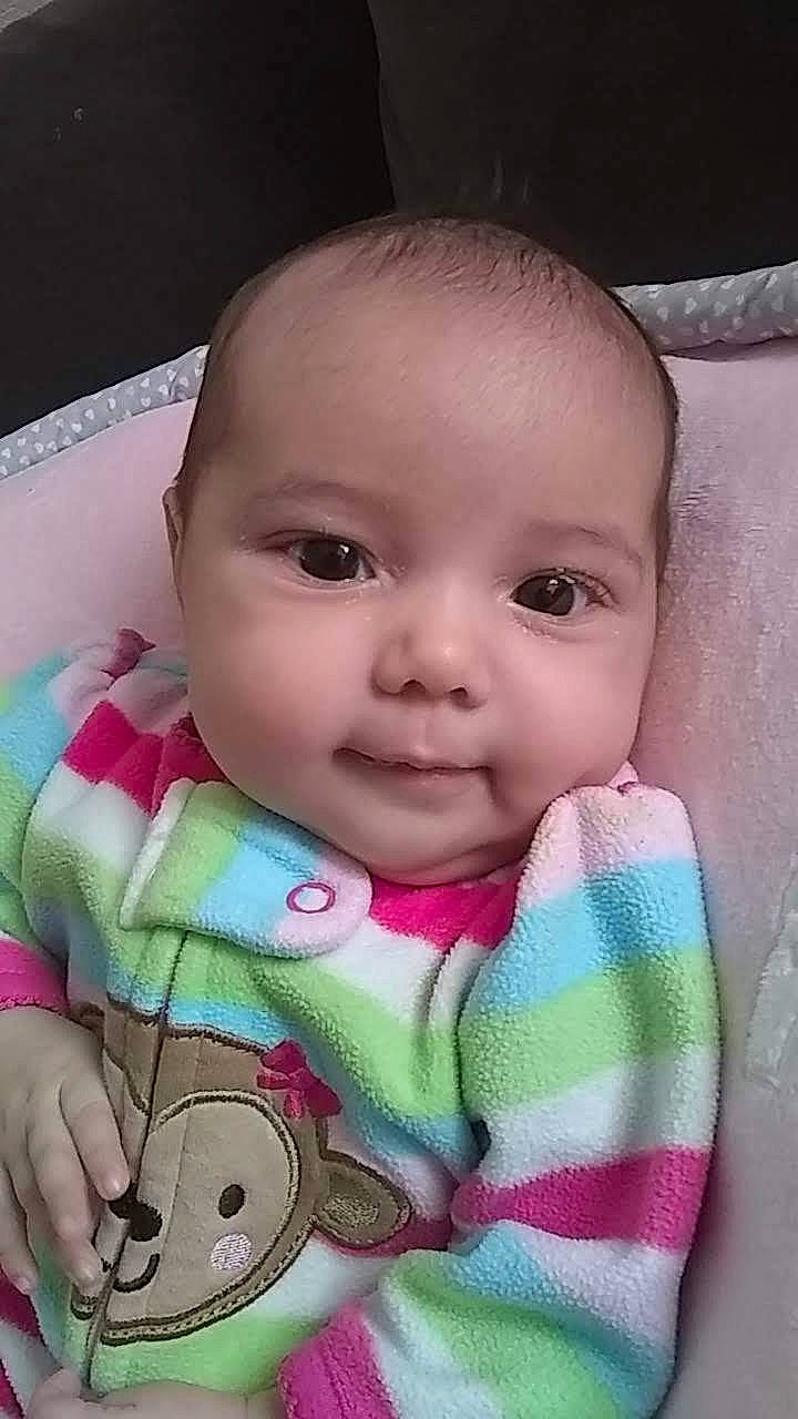 Angelina joined the competition — help win amazing prizes! baby_products, cheek, child, day, eye, face, forehead, girl, head, infant, iris, lip, mouth, nose, person, pink, product, skin, smile, textile