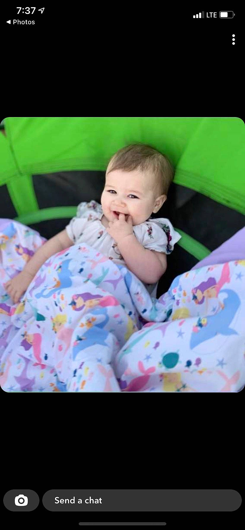 Scarlette Rae is registered to the contest to win money with this photo: baby, baby_products, baby_toddler_clothing, child, comfort, couch, finger, grass, happy, leisure, linens, pattern, person, pink, product, room, sitting, skin, sleeve, t_shirt