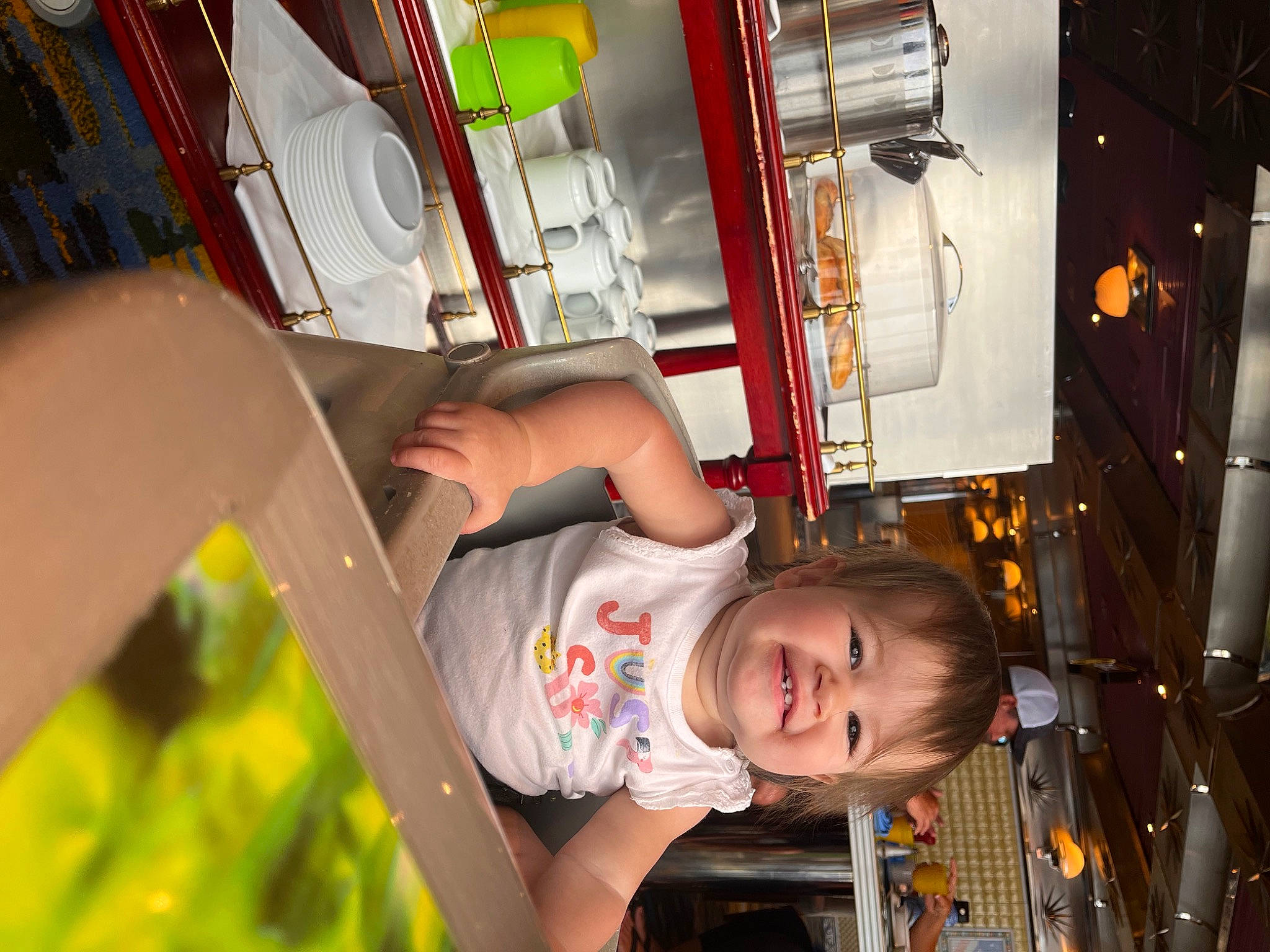Scarlette Rae joined the competition — help win amazing prizes! baby, baby_toddler_clothing, child, fun, happy, joy, leisure, orange, people, person, photography, product, refrigerator, room, t_shirt, toddler, transport, wood