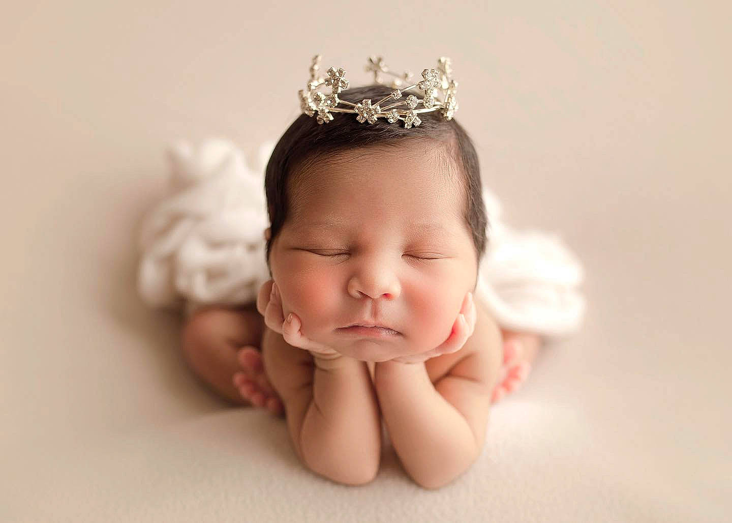 Aleia joined the competition — help win amazing prizes! baby, baby_toddler_clothing, cap, chin, ear, eye, eyebrow, eyelash, finger, flash_photography, gesture, happy, head, headband, headgear, headpiece, jewellery, person, petal, tiara
