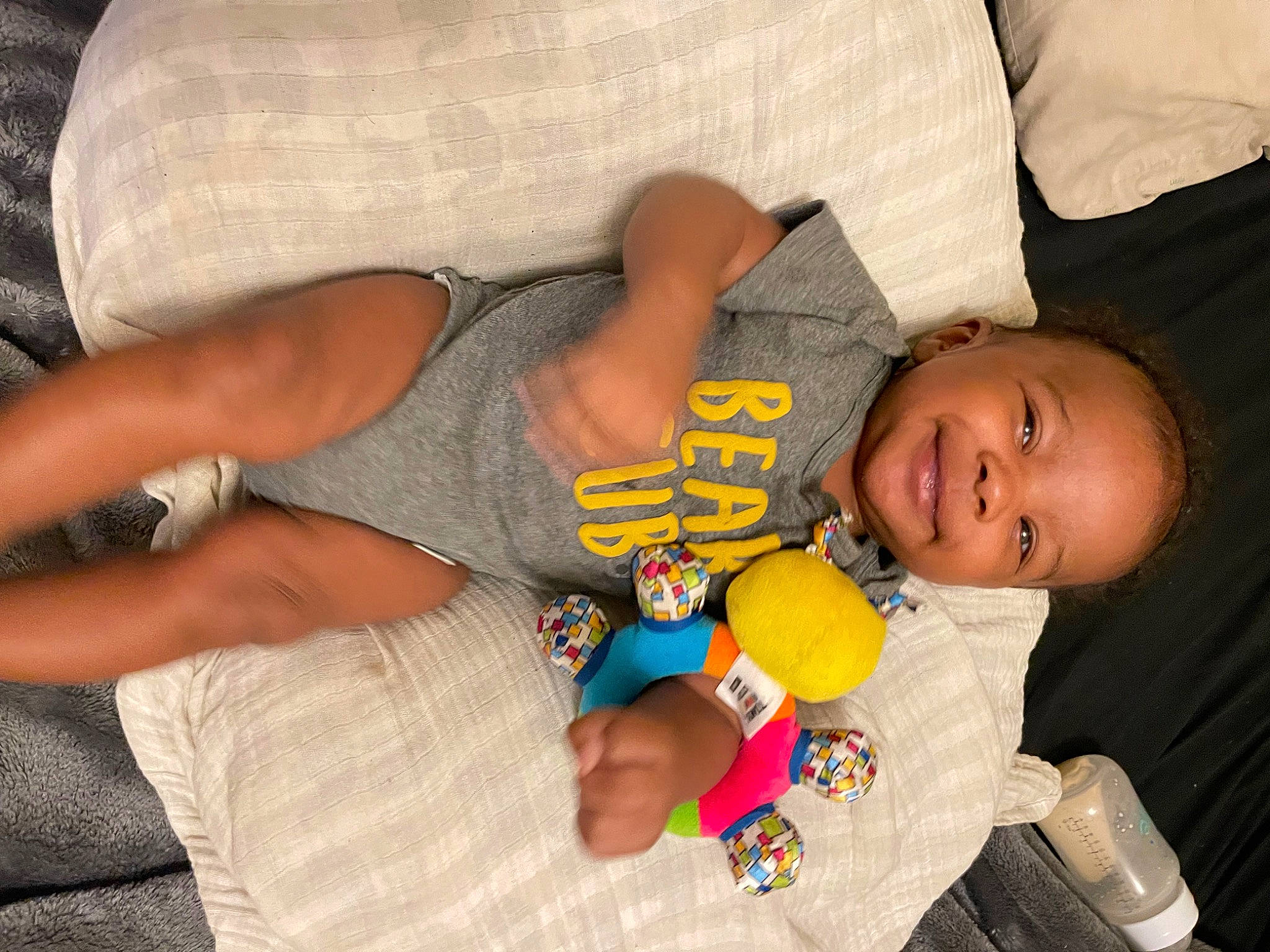 Nehemiah joined the competition — help win amazing prizes! arm, baby, cheek, comfort, finger, gesture, hand, happy, human_body, joint, joy, mouth, nail, nose, person, skin, smile, textile, thigh, toddler