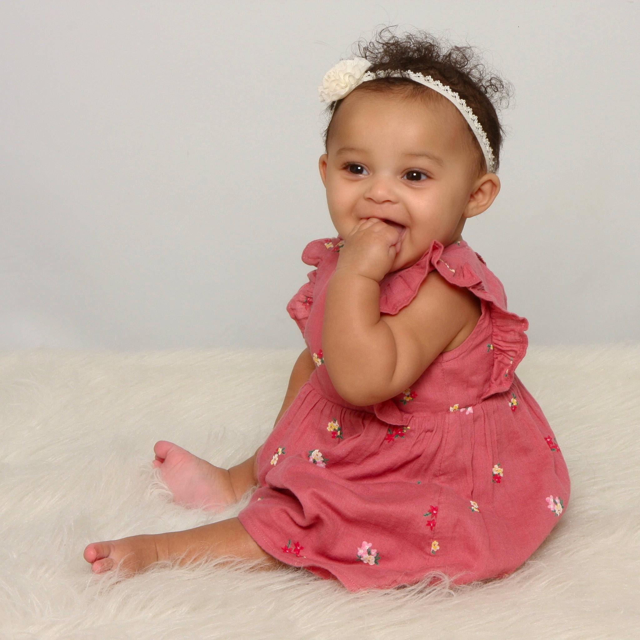 Jaida joined the competition — help win amazing prizes! baby, baby_toddler_clothing, cheek, child, child_model, fashion_accessory, hair_accessory, headband, headgear, lip, person, pink, sitting, skin, sleeve, toddler