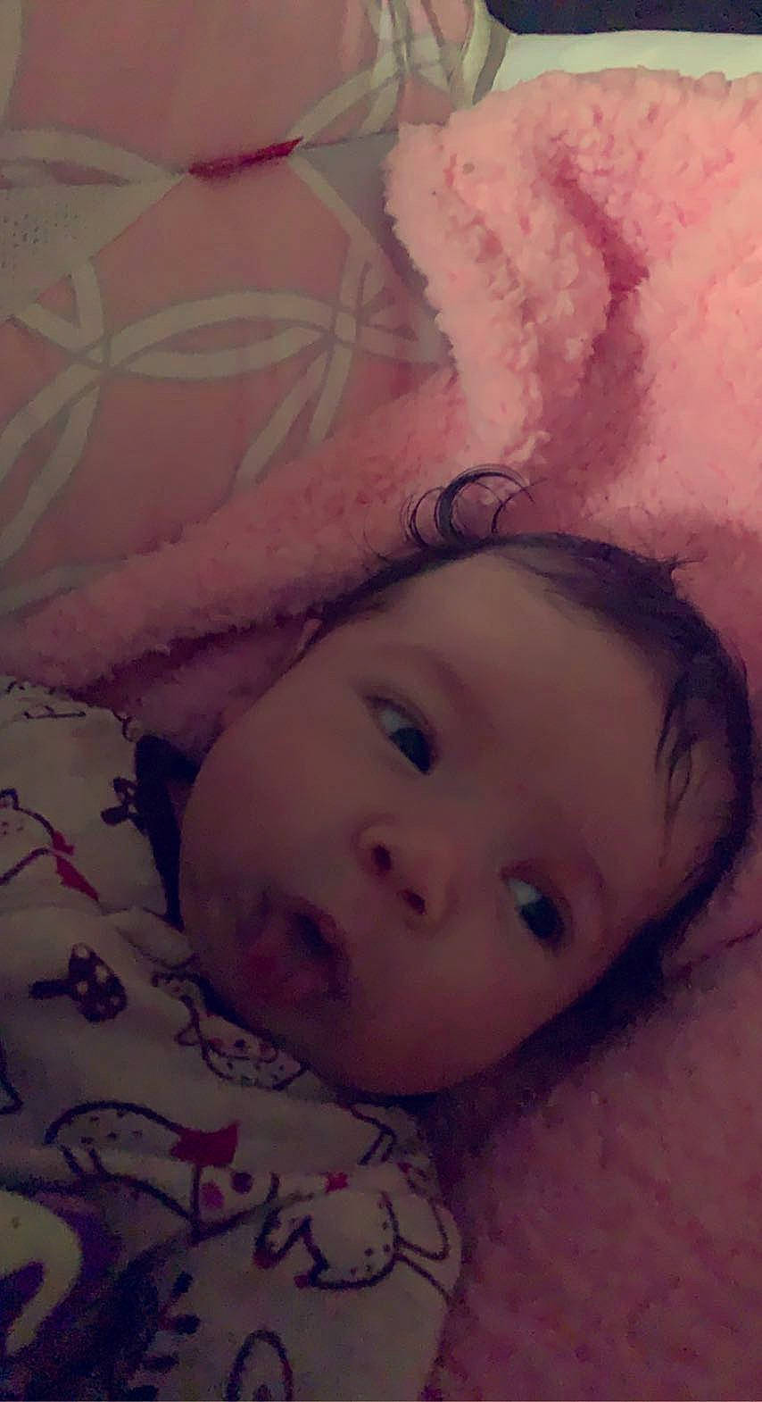 Mckinley joined the competition — help win amazing prizes! baby, brown_hair, cheek, child, cloud, comfort, ear, eyebrow, eyelash, forehead, happy, iris, linens, lip, mouth, nose, person, pink, skin, tints_and_shades