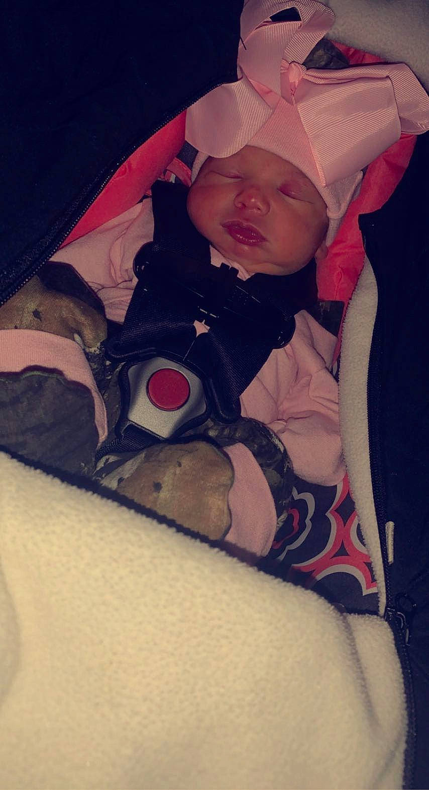 Mckinley joined the competition — help win amazing prizes! baby, baby_products, baby_safety, baby_sleeping, baby_toddler_clothing, bonnet, cheek, child, comfort, headwear, hood, person, toddler