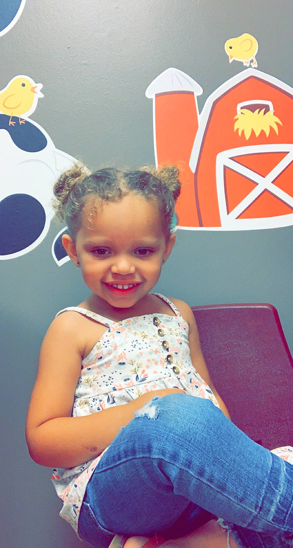 Keara is registered to the contest to win money with this photo: baby_toddler_clothing, cool, denim, design, electric_blue, eye, facial_expression, flash_photography, fun, hairstyle, happy, jeans, joy, leisure, magenta, organ, person, smile, t_shirt, toddler