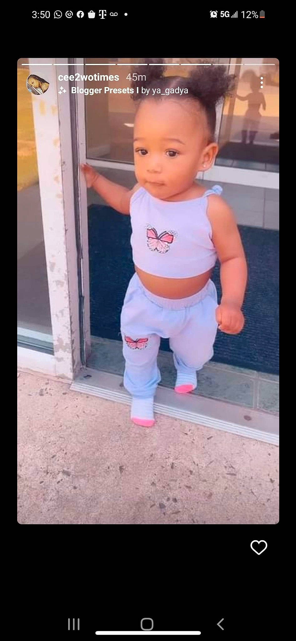 Kween is registered to the contest to win money with this photo: baby, baby_toddler_clothing, beauty, cheek, child, denim, door, happy, human_leg, leg, magenta, peach, person, pink, rectangle, sleeve, t_shirt, thumb, toddler, waist