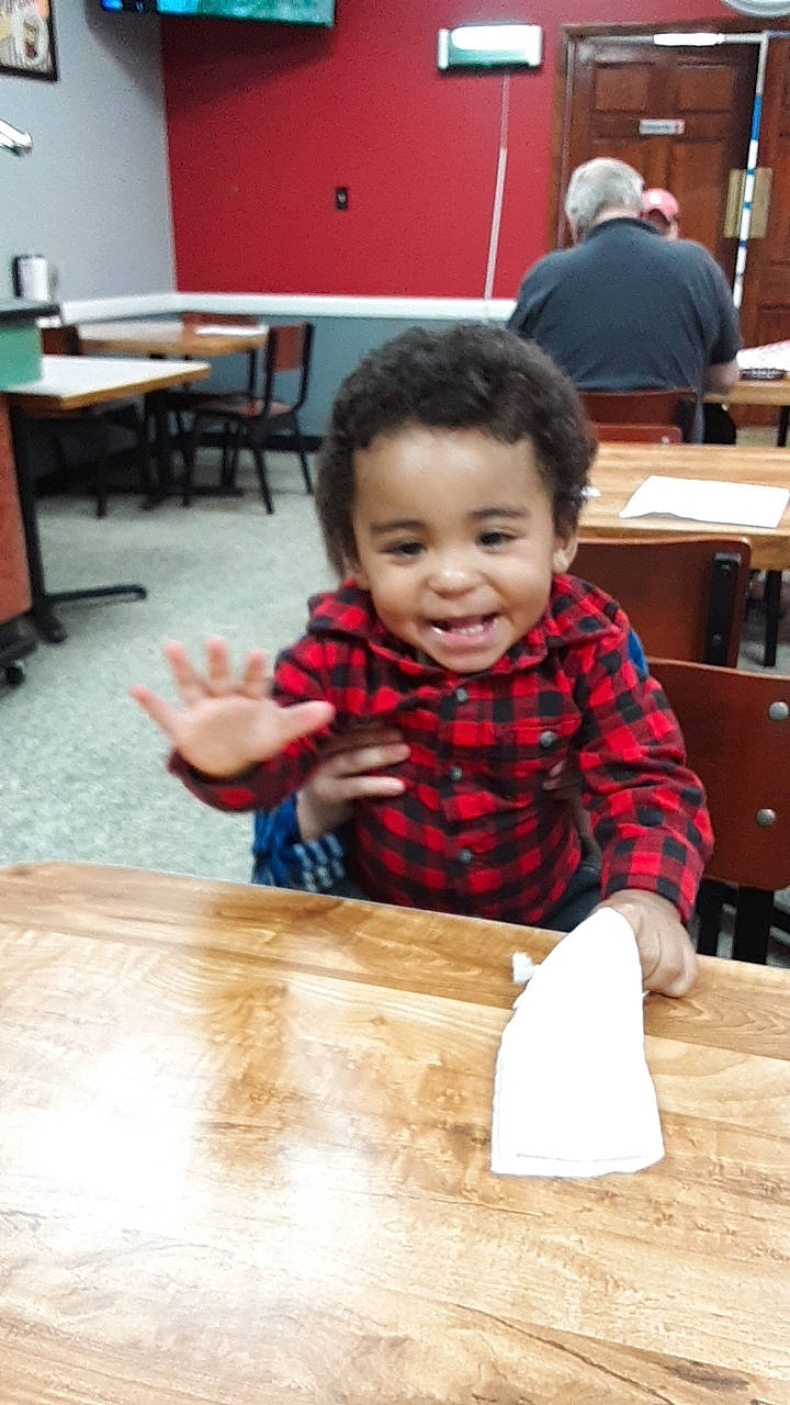 Camron joined the competition — help win amazing prizes! baby, child, floor, flooring, joy, learning, person, play, room, sitting, table, toddler, wood