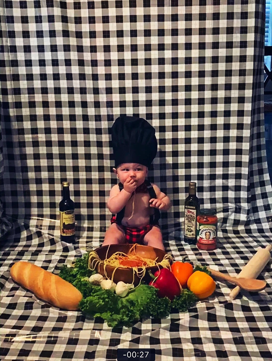 Sasha is registered to the contest to win money with this photo: calabaza, cooking, cucurbita, food, fruit, gourd, grass, hat, headwear, local_food, natural_foods, orange, pattern, person, plaid, plant, produce, pumpkin, tartan, vegetable