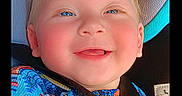 Olivia joined the competition — help win amazing prizes! baby, child, car_seat, smiling, blue_eyes, colorful_clothing, safety_harness, happy, closeup, infant, cute, portrait, seat_belt, car_accessory, baby_face, young_child, cute_expression, indoor, bright_colors, child_in_car_seat