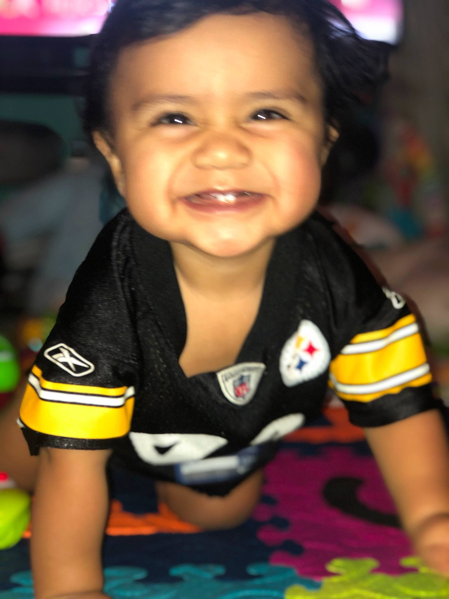 Marcelo is registered to the contest to win money with this photo: black_hair, cheek, child, face, facial_expression, fun, happy, head, joy, person, play, skin, smile, toddler