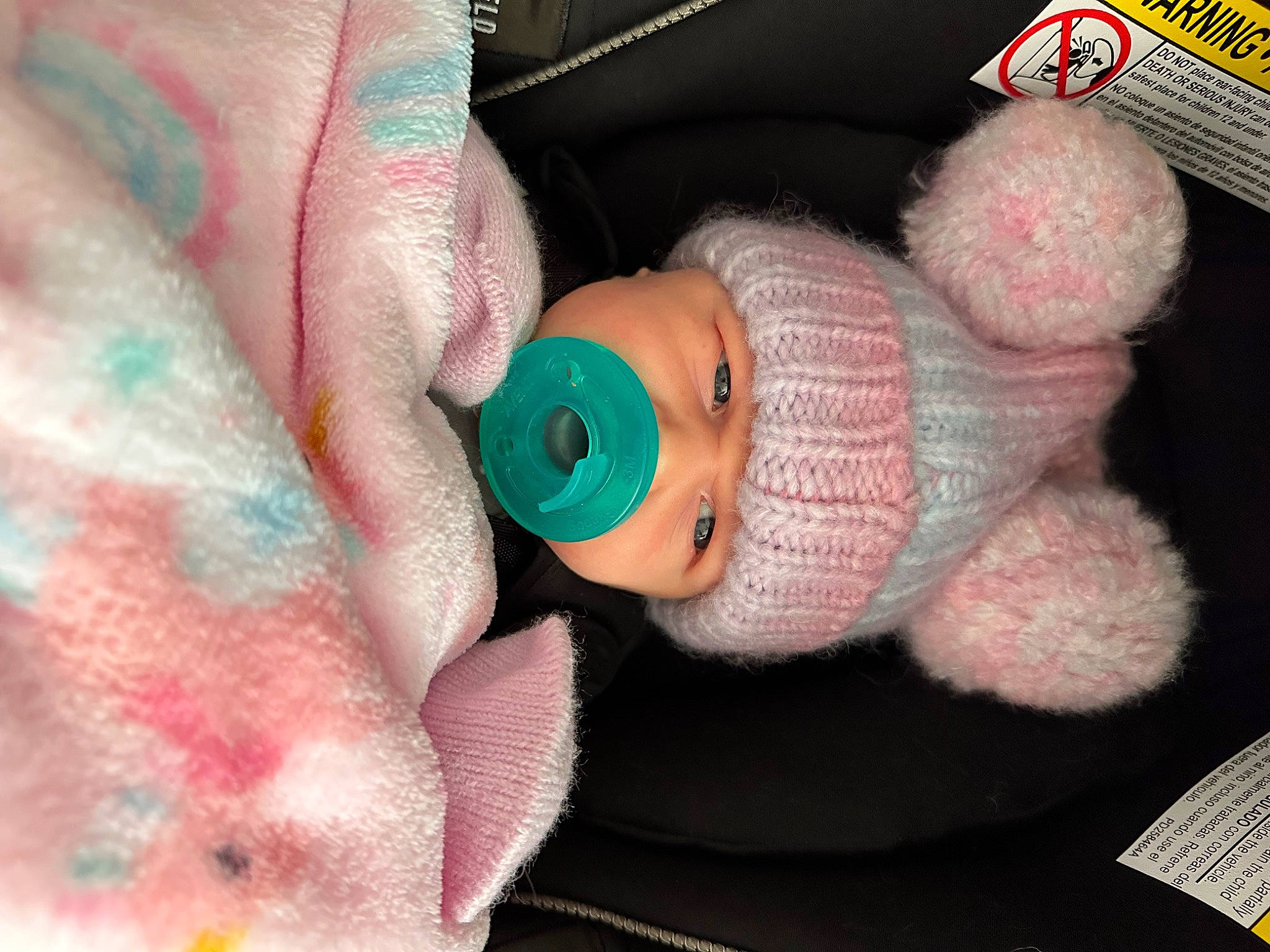 Olivia joined the competition — help win amazing prizes! baby, baby_products, baby_toddler_clothing, baby_toys, comfort, creative_arts, doll, finger, headwear, magenta, nail, person, pink, plush, stuffed_toy, textile, thread, thumb, toy, wool