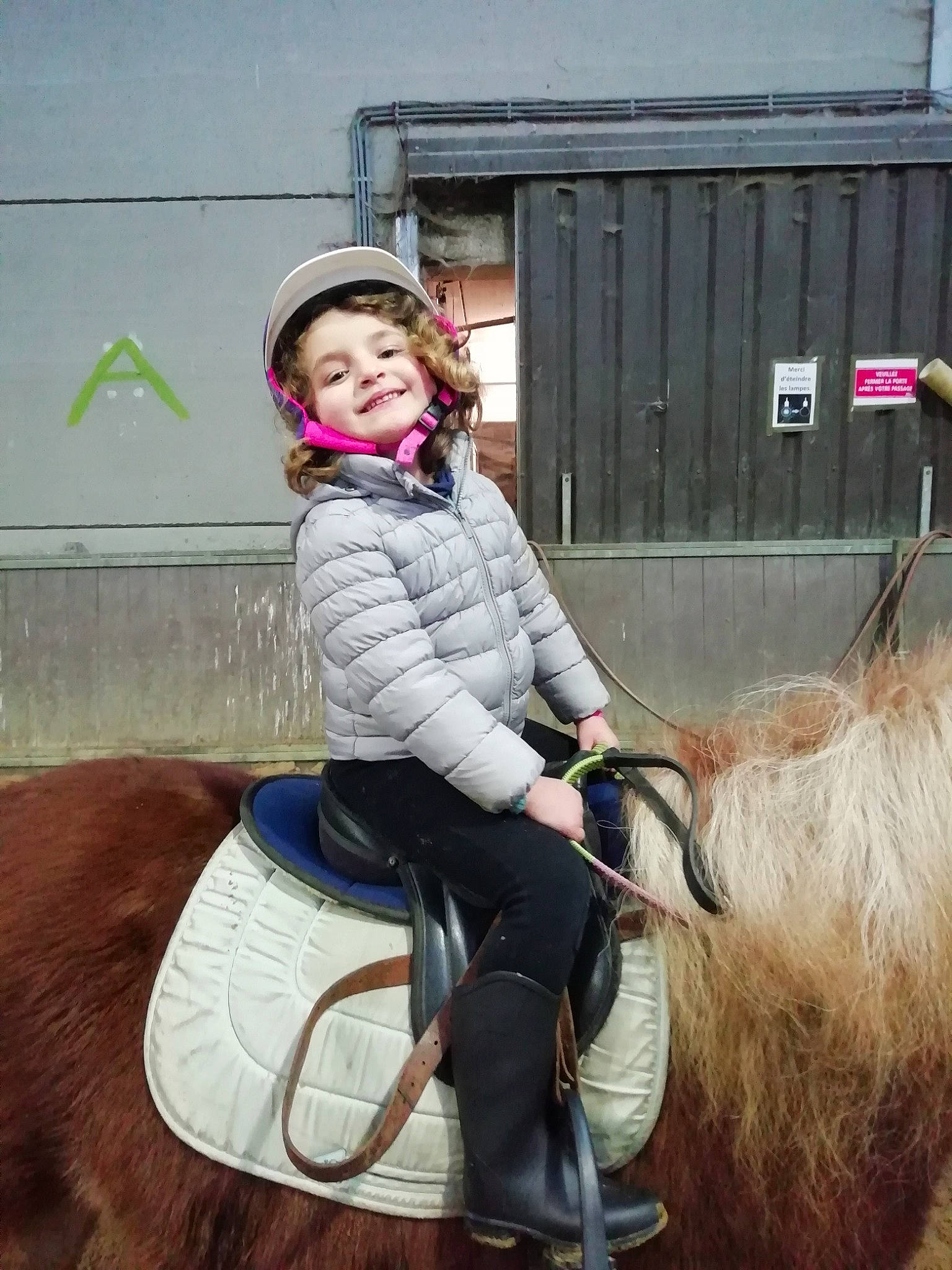 Assiya participe au concours pour gagner de l'argent avec cette photo : bridle, child, fun, headgear, horse, horse_harness, horse_like_mammal, horse_supplies, horse_tack, joy, livestock, mane, pack_animal, person, pony, rein, saddle, toddler