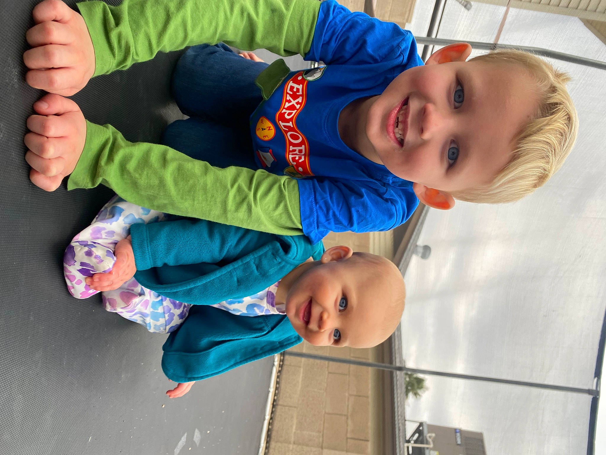 Greysen joined the competition — help win amazing prizes! baby, baby_toddler_clothing, child, elbow, face, facial_expression, fun, gesture, happy, joy, leisure, organ, person, sleeve, smile, t_shirt, thumb, toddler, travel, tree