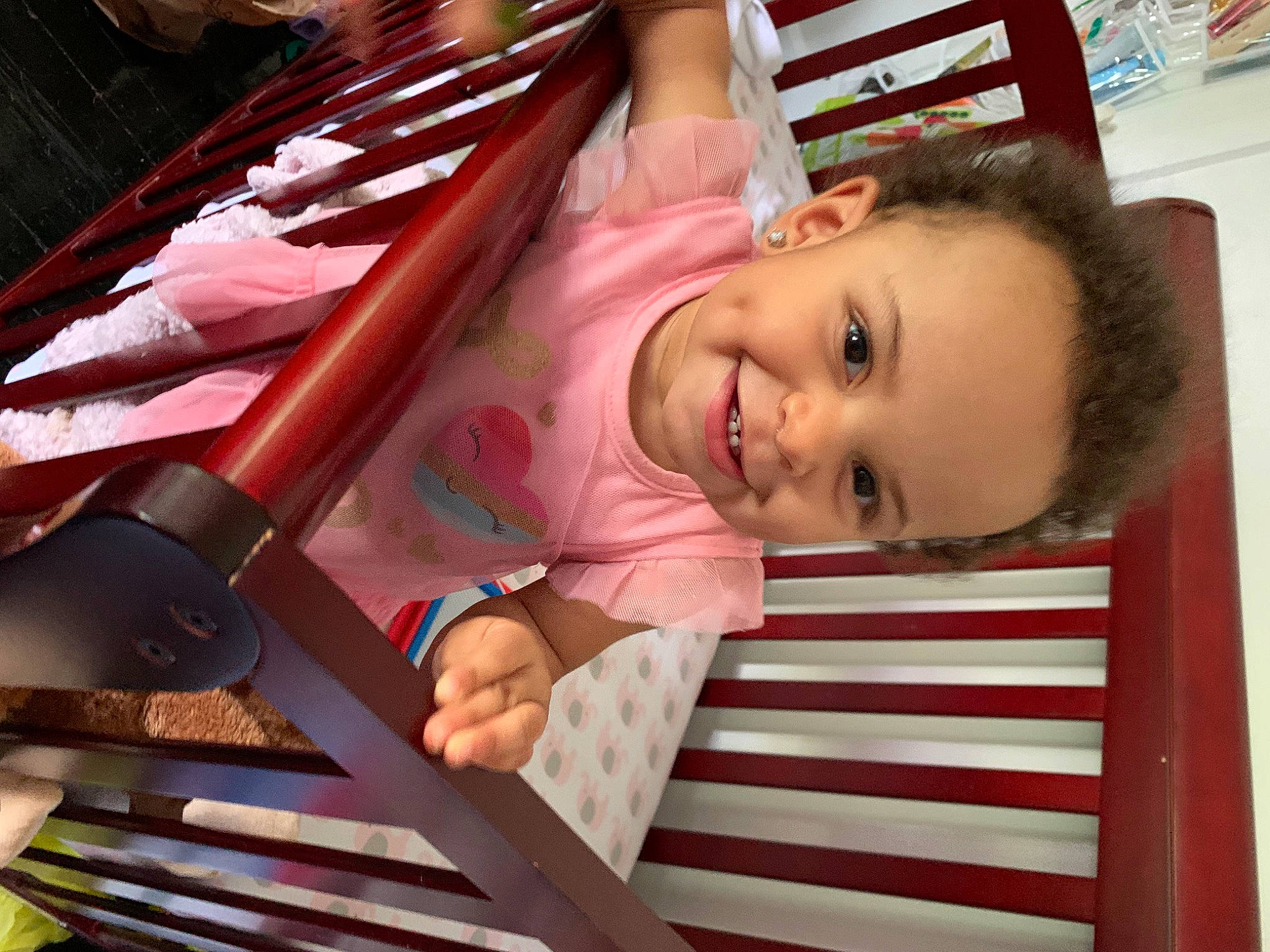 Mahloni joined the competition — help win amazing prizes! baby, baby_products, baby_safety, baby_toddler_clothing, cheek, child, fun, happy, joy, laugh, leisure, magenta, person, pink, room, skin, smile, tints_and_shades, toddler, tree