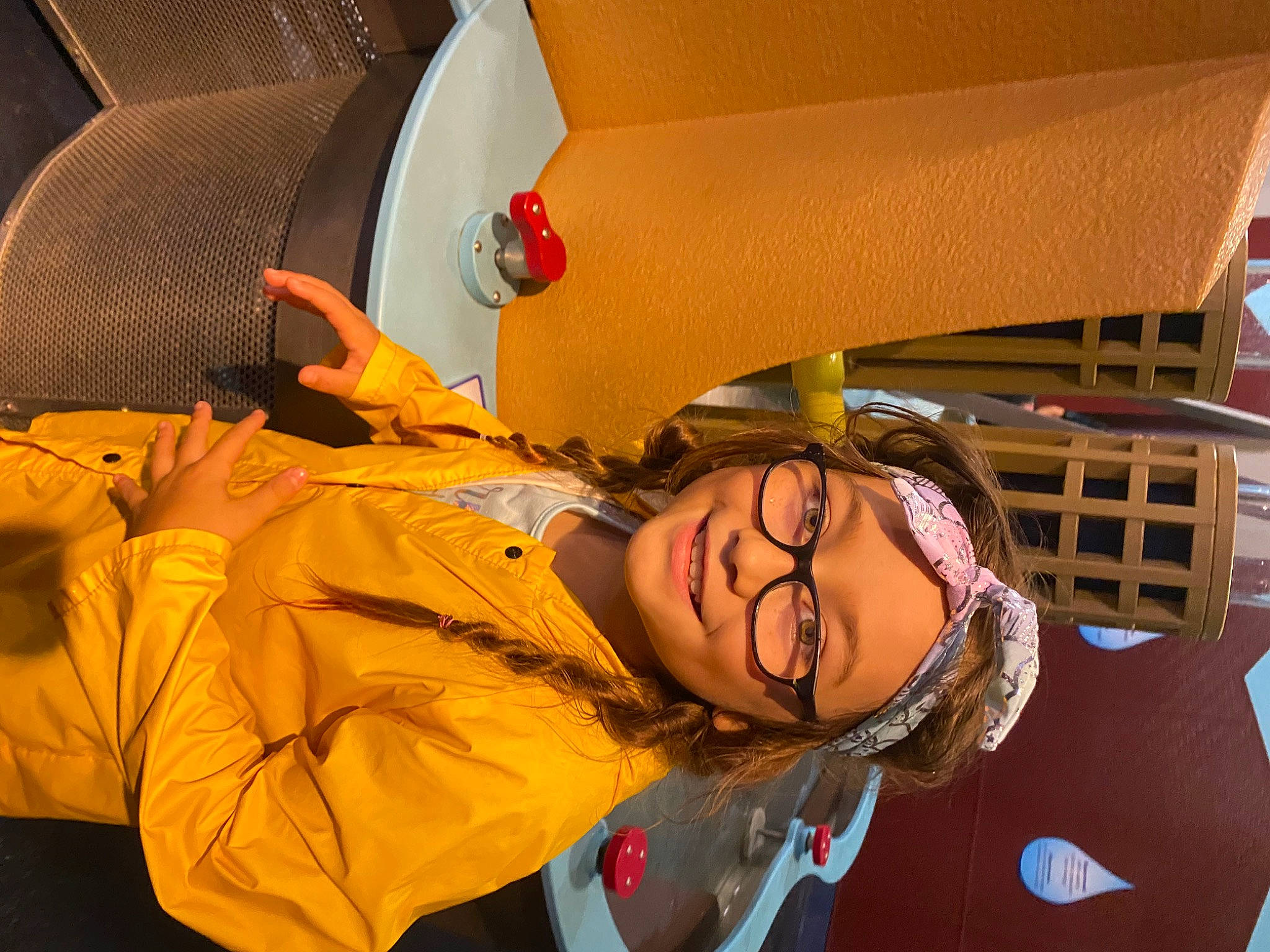 Athena joined the competition — help win amazing prizes! comfort, eyewear, fashion_accessory, fun, happy, hat, headwear, joy, leisure, orange, person, personal_protective_equipment, smile, thigh