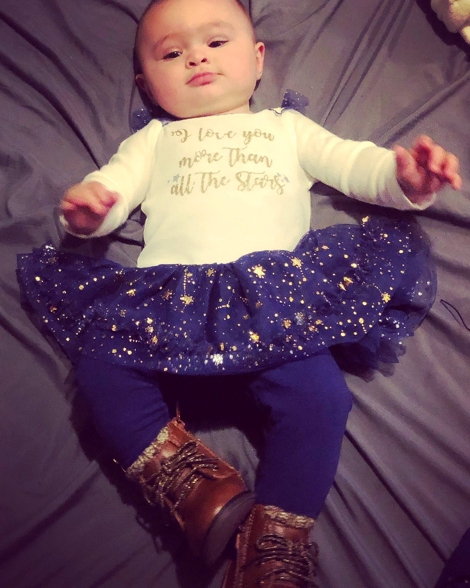 Addalyn joined the competition — help win amazing prizes! baby_toddler_clothing, child, costume, fun, person, purple, smile, toddler, violet