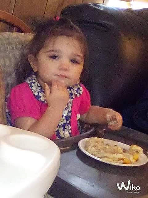 Grace joined the competition — help win amazing prizes! baby, baby_toddler_clothing, chair, cheek, child, comfort_food, cuisine, dish, dishware, face, food, food_craving, hairstyle, happy, person, plate, recipe, serveware, sitting, tableware