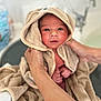 newborn, baby, towel, hooded_towel, infant, hands, bathroom, bathtub, skin, soft, wrapped, cute, person, portrait, closeup, child, human, care, warm, bath