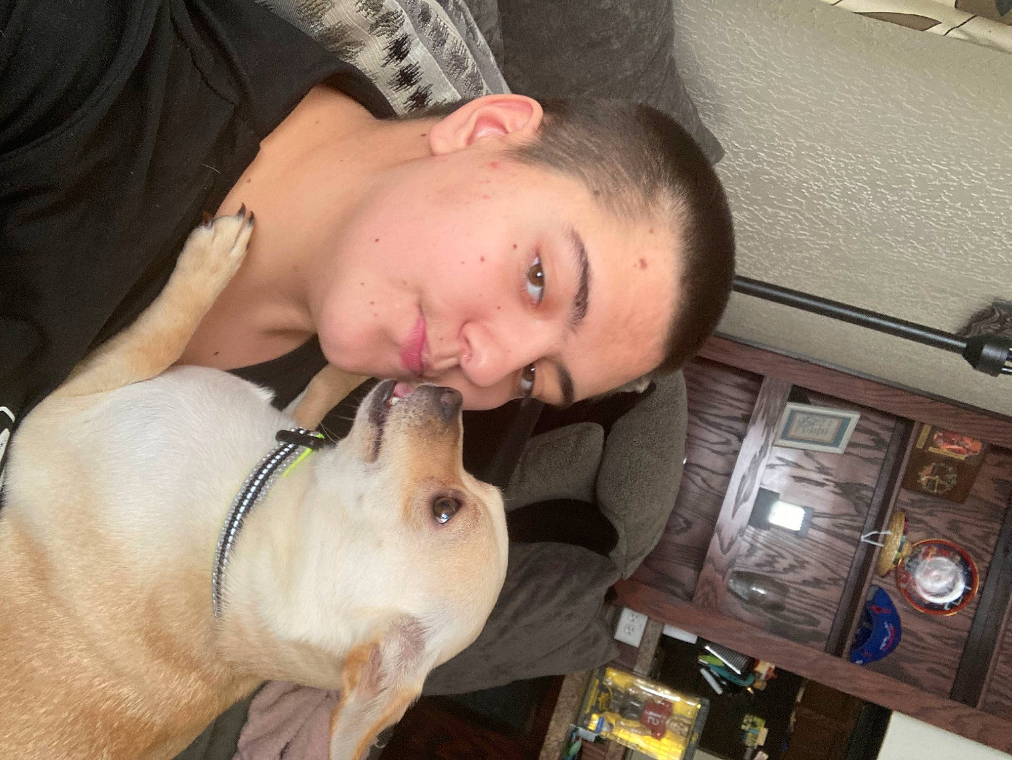 Chico joined the competition — help win amazing prizes! carnivore, chest, child, companion_dog, dog, dog_breed, drinking, ear, eyelash, eyewear, fun, gesture, happy, jaw, mouth, neck, nose, organ, skin, throat