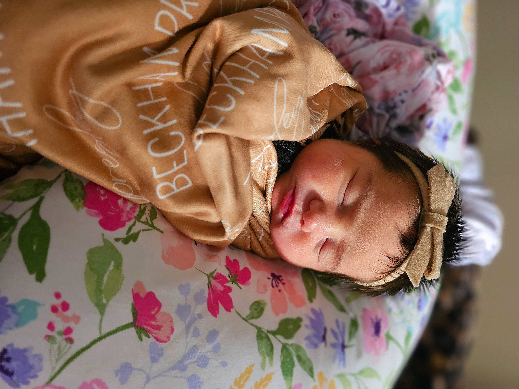 Beckham is registered to the contest to win money with this photo: baby, baby_toddler_clothing, bedding, bedtime, cheek, child, comfort, fur, happy, headgear, linens, pattern, person, pink, plant, room, skin, sleeve, toddler, tree