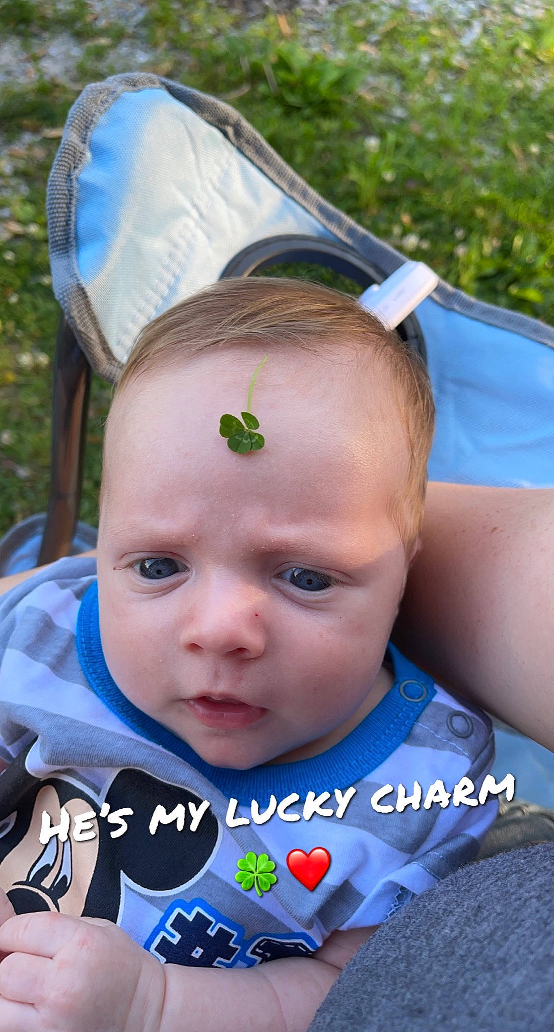 Ryder is registered to the contest to win money with this photo: baby, baby_toddler_clothing, beauty, blue, cheek, chin, eyebrow, eyelash, forehead, grass, happy, iris, leisure, mammal, people, person, product, recreation, skin, toddler