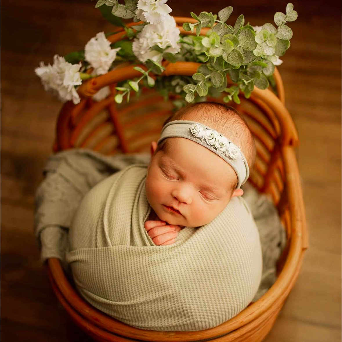 Brylan joined the competition — help win amazing prizes! baby, basket, blanket, face, flower, flowerarrangement, flowerbouquet, hardwood, head, ikebana, infantbed, newborn, people, person, petal, photography, plant, portrait, sleeping, wood