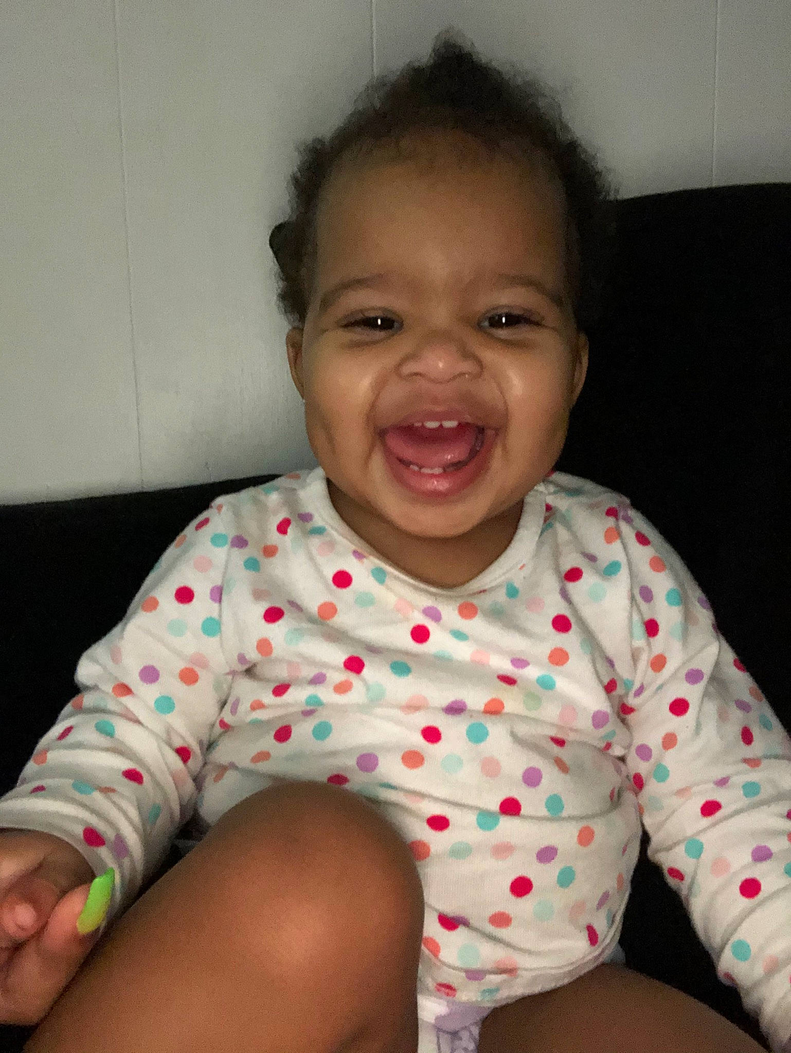 Armoni joined the competition — help win amazing prizes! arm, baby, cheek, child, face, facial_expression, fun, happy, head, iris, laugh, lip, mouth, person, sitting, skin, smile, standing, toddler