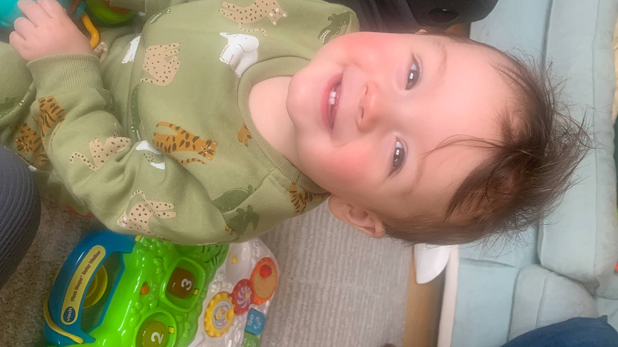George joined the competition — help win amazing prizes! baby, baby_laughing, baby_products, baby_toddler_clothing, cheek, child, drinkware, eyelash, finger, fun, happy, iris, joy, mouth, nose, person, plastic, plastic_bottle, room, skin