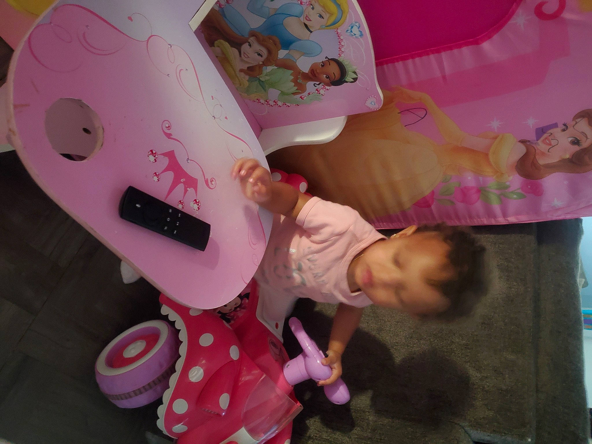 Amelie joined the competition — help win amazing prizes! baby, baby_playing_with_toys, baby_products, baby_toddler_clothing, baby_toys, child, fun, happy, magenta, party_supply, person, pink, plastic, play, product, room, sitting, snapshot, textile, toddler