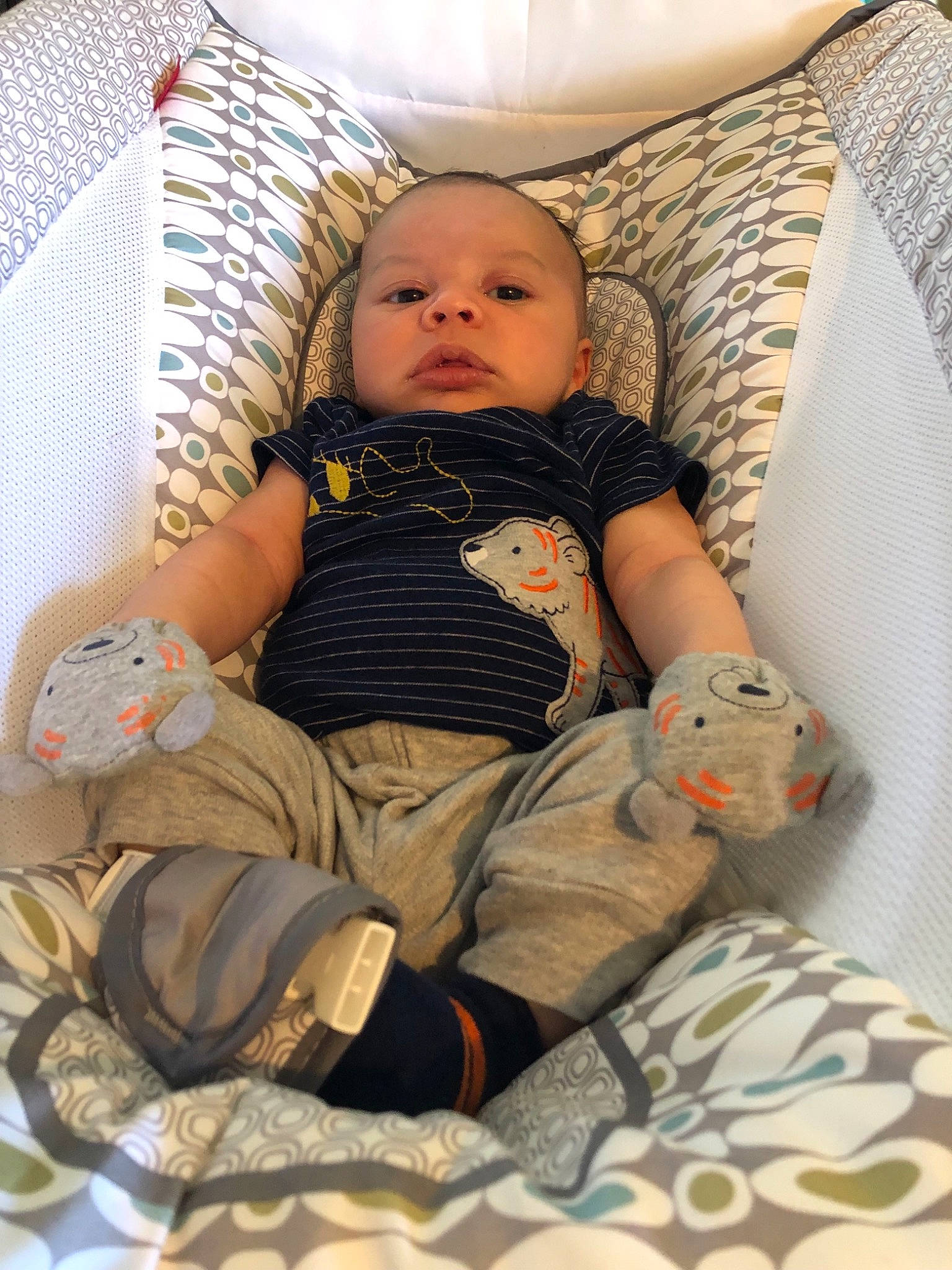 Keegan joined the competition — help win amazing prizes! baby, cheek, child, furniture, linens, person, product, textile, toddler