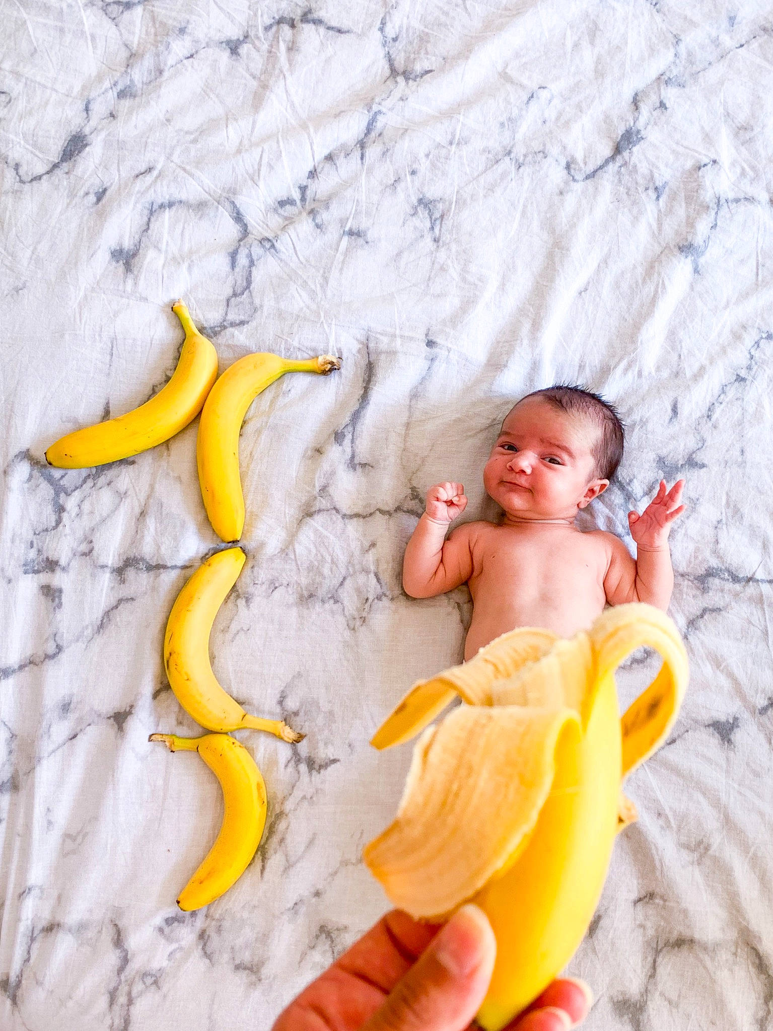 Kiara participe au concours pour gagner de l'argent avec cette photo : baby, banana, banana_family, child, fun, person, plant, yellow