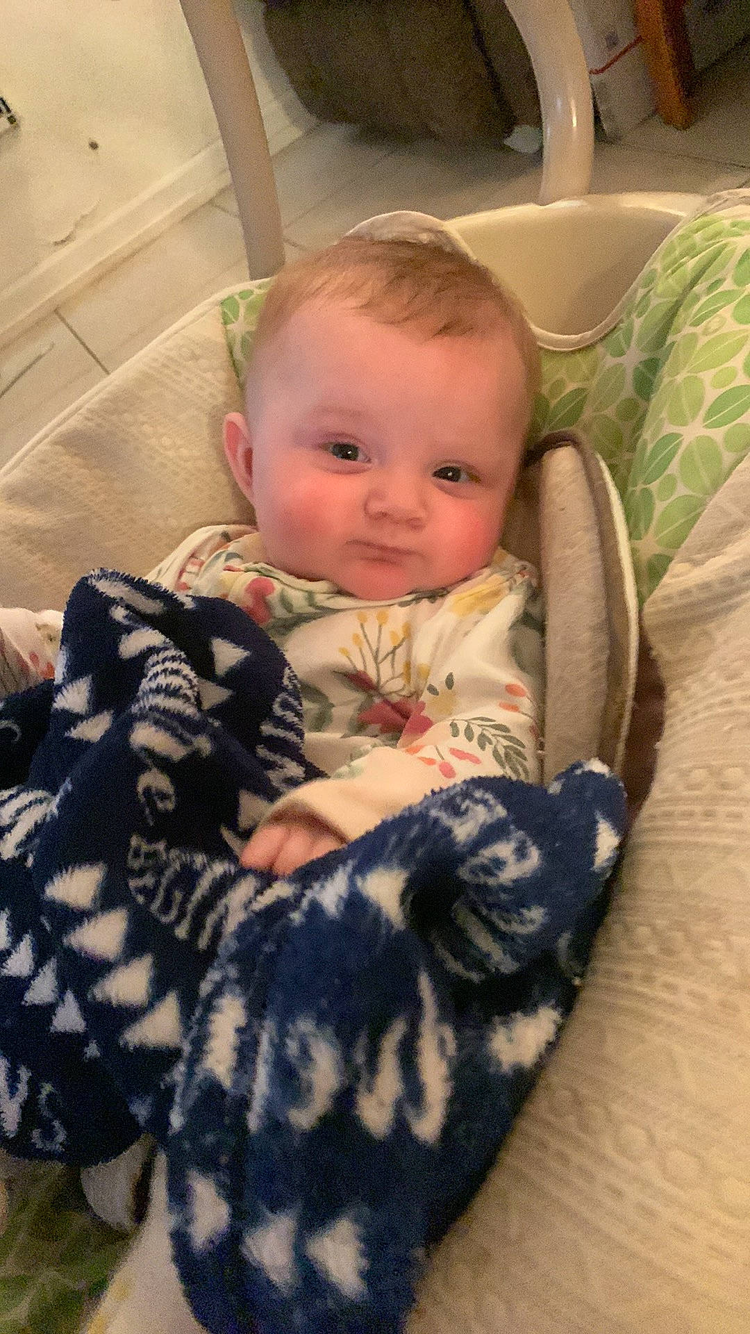 Alexis joined the competition — help win amazing prizes! baby, baby_products, baby_toddler_clothing, chair, cheek, child, comfort, couch, fur, human_body, iris, lap, linens, pattern, person, room, sitting, skin, thigh, toddler