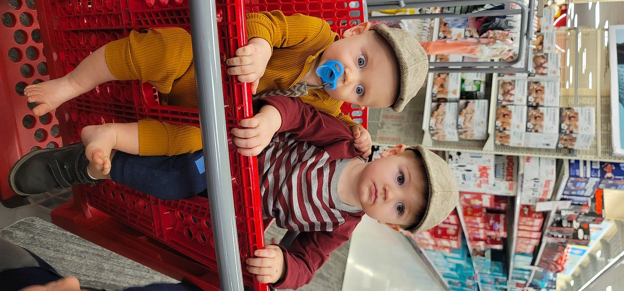 Elias joined the competition — help win amazing prizes! baby, baby_products, baby_toddler_clothing, cheek, child, comfort, eye, fun, head, headwear, leisure, organ, person, public_space, red, skin, smile, snapshot, surprise, textile