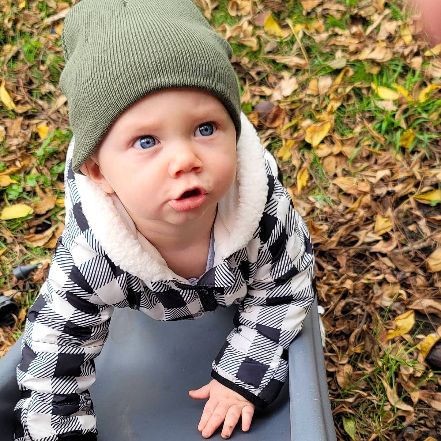 Elias joined the competition — help win amazing prizes! baby, baby_toddler_clothing, cap, cheek, cool, eye, face, grass, grass_family, grey, happy, head, headwear, leaf, lip, people_in_nature, person, plant, skin, sleeve