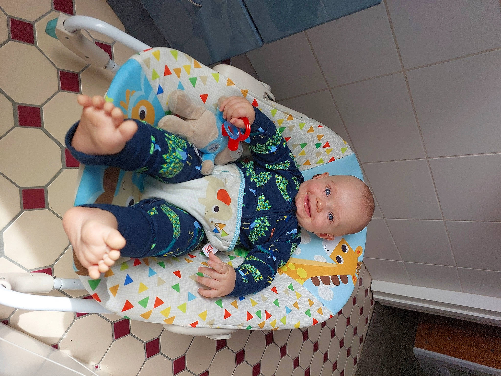 George joined the competition — help win amazing prizes! baby, baby_products, baby_safety, baby_toddler_clothing, baby_toys, child, circle, comfort, flooring, joy, linens, pattern, person, play, room, toddler