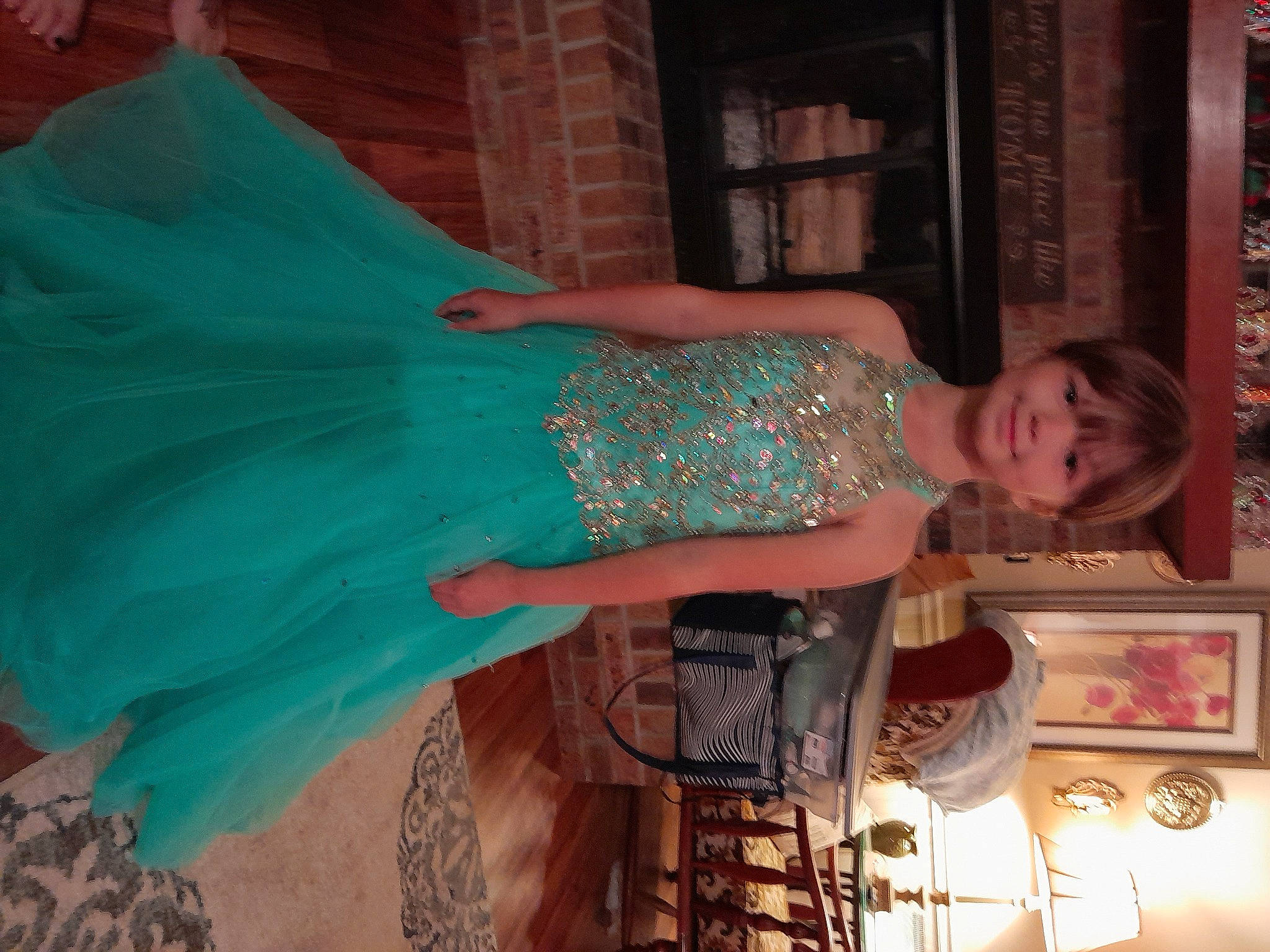 Liberty is registered to the contest to win money with this photo: abdomen, cocktail_dress, electric_blue, embellishment, event, fashion_design, formal_wear, fun, gown, happy, haute_couture, joy, magenta, pattern, person, room, ruffle, silk, smile, textile