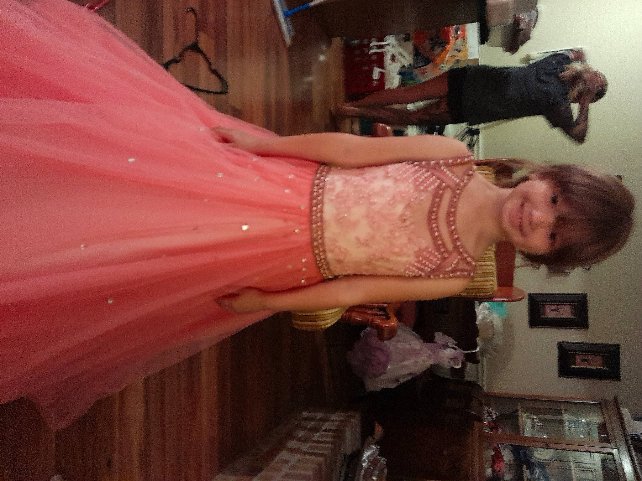 Liberty joined the competition — help win amazing prizes! bridal_accessory, bridal_clothing, bridal_party_dress, bride, dress, embellishment, event, fashion_design, formal_wear, fun, gown, happy, joy, magenta, pattern, person, photograph, pink, shoulder, smile