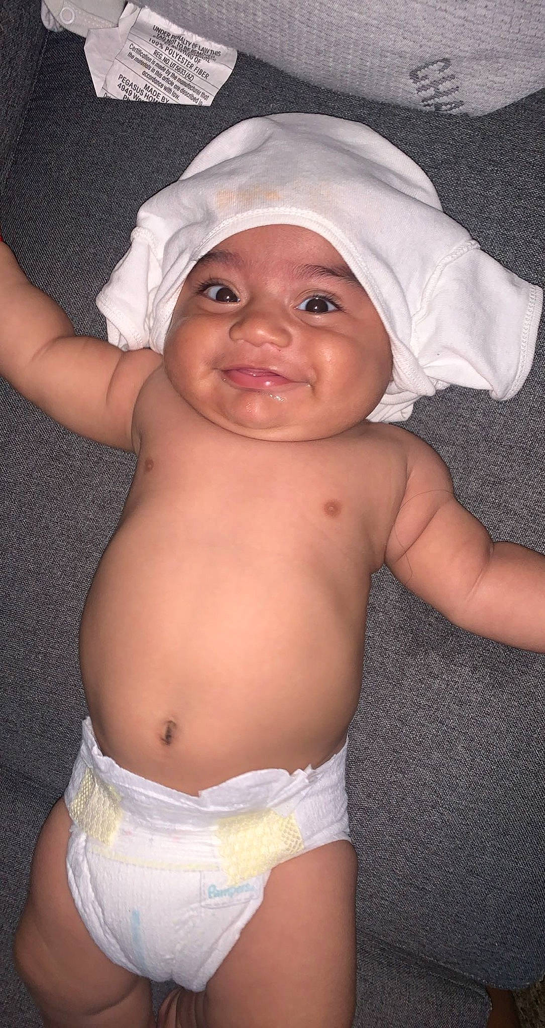 Javier joined the competition — help win amazing prizes! baby, cheek, eye, eyebrow, facial_expression, finger, happy, head, headgear, headwear, human_body, lip, mouth, nose, organ, person, skin, smile, stomach, thumb