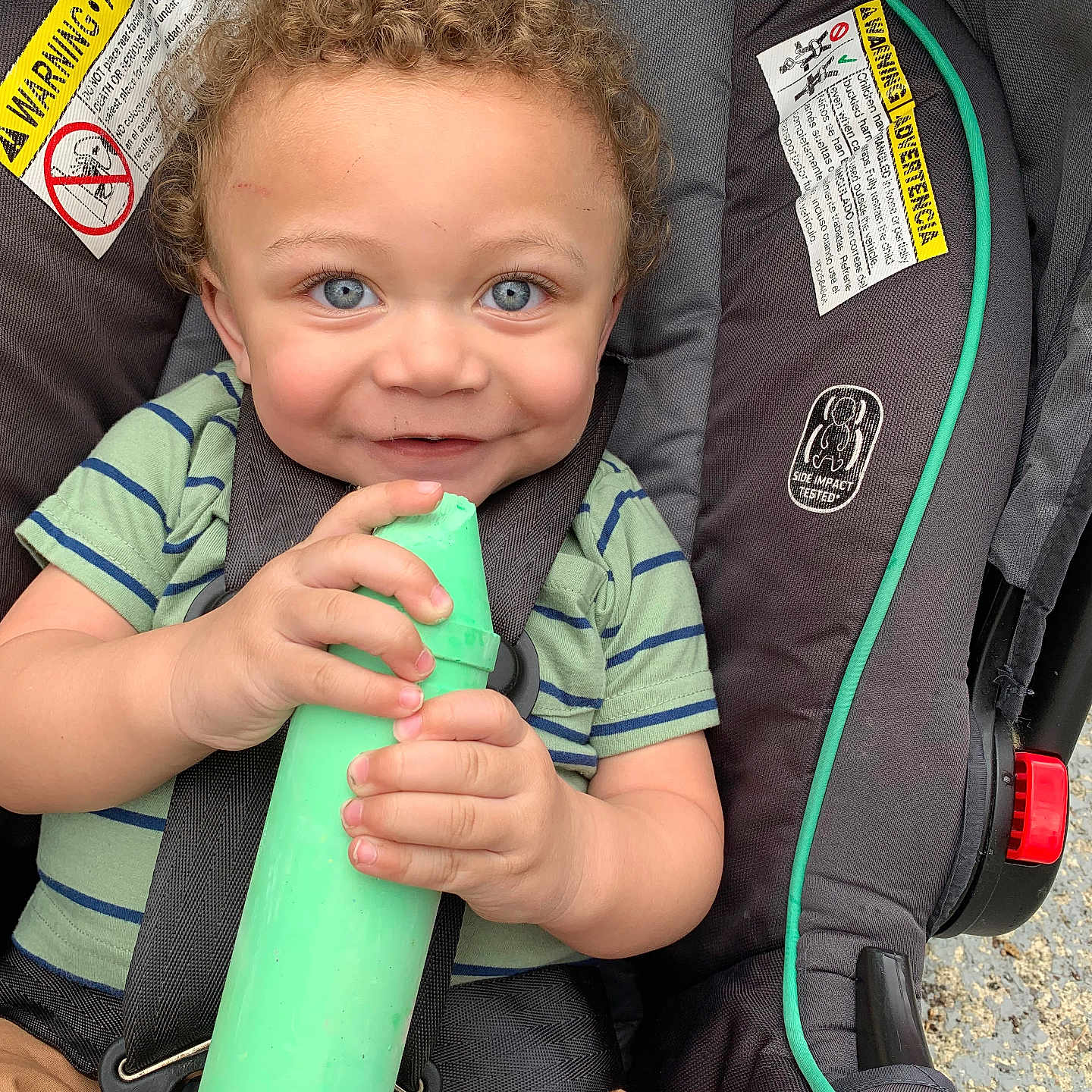 Ryker is registered to the contest to win money with this photo: baby, bodypart, bottle, clothing, cream, dessert, dynamite, face, finger, food, hand, head, icecream, person, photography, portrait, t_shirt, transportation, vehicle, weapon