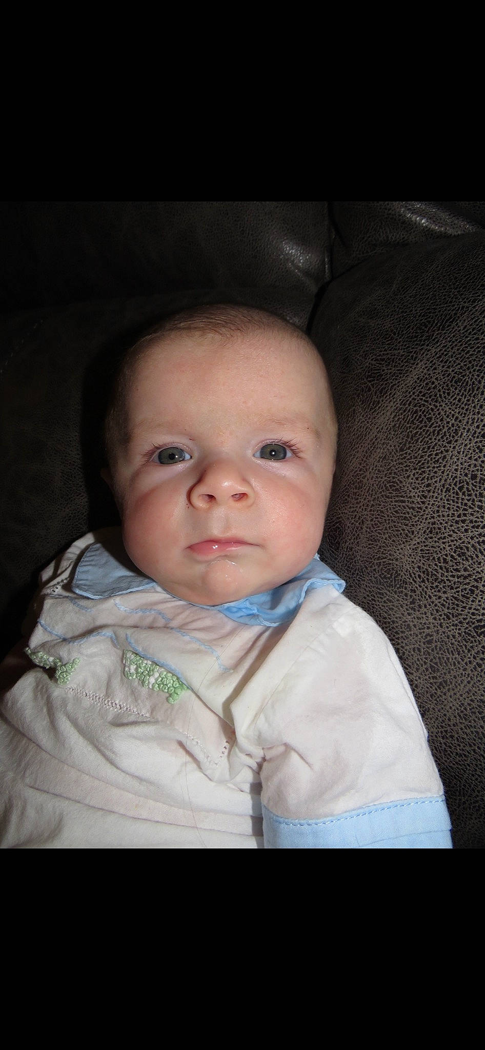 Jaxon is registered to the contest to win money with this photo: baby, baby_toddler_clothing, cheek, chin, collar, comfort, eye, eyebrow, face, flash_photography, forehead, hairstyle, happy, iris, lip, mouth, nose, person, skin, sleeve