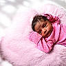 baby, newborn, infant, pink, blanket, cushion, soft, cute, clothing, portrait, face, child, sleepwear, resting, cozy, warm, young, skin, head, lying