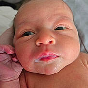 Yasmine is registered to the contest to win money with this photo: newborn, baby, face, closeup, infant, skin, hand, eyes, mouth, expression, portrait, cute, young, child, human, person, sleepy, soft, tiny, fresh