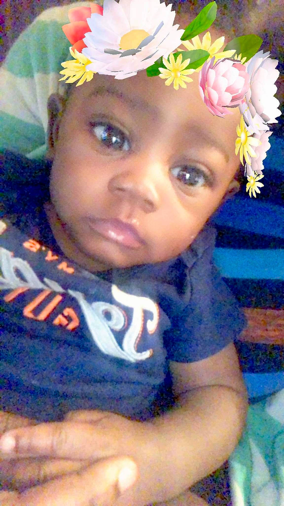 Adell joined the competition — help win amazing prizes! baby, cheek, child, face, fashion_accessory, forehead, hair_accessory, head, headband, person, smile, toddler