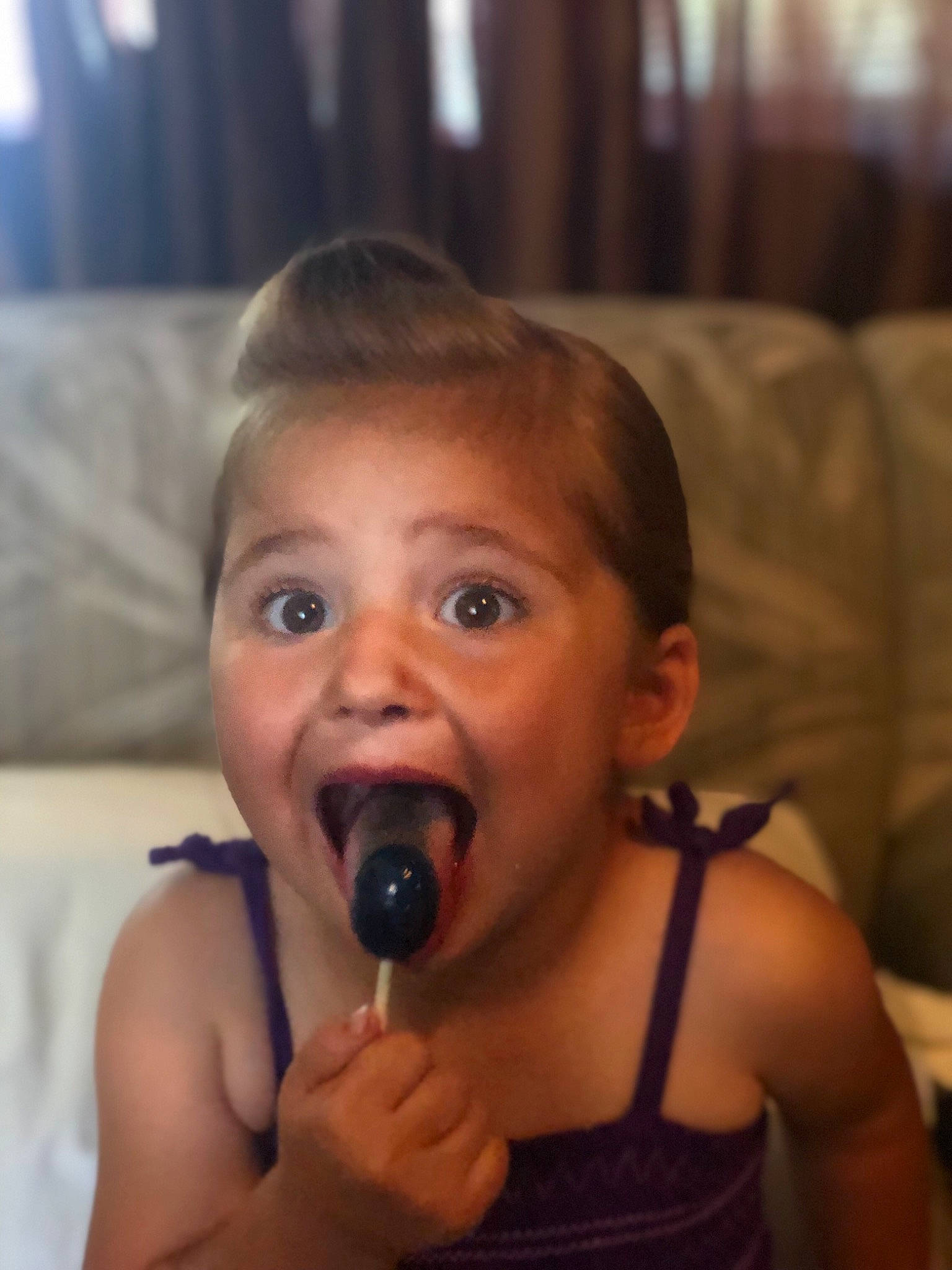 Temperance joined the competition — help win amazing prizes! baby, cheek, child, ear, face, facial_expression, fun, head, mouth, neck, nose, person, smile, surprise, toddler, tongue, tooth