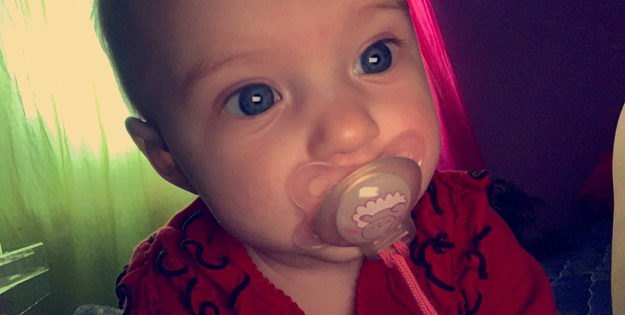 Madeleine is registered to the contest to win money with this photo: baby, cheek, child, ear, eye, face, head, joy, lip, mouth, nose, person, pink, skin, smile, toddler