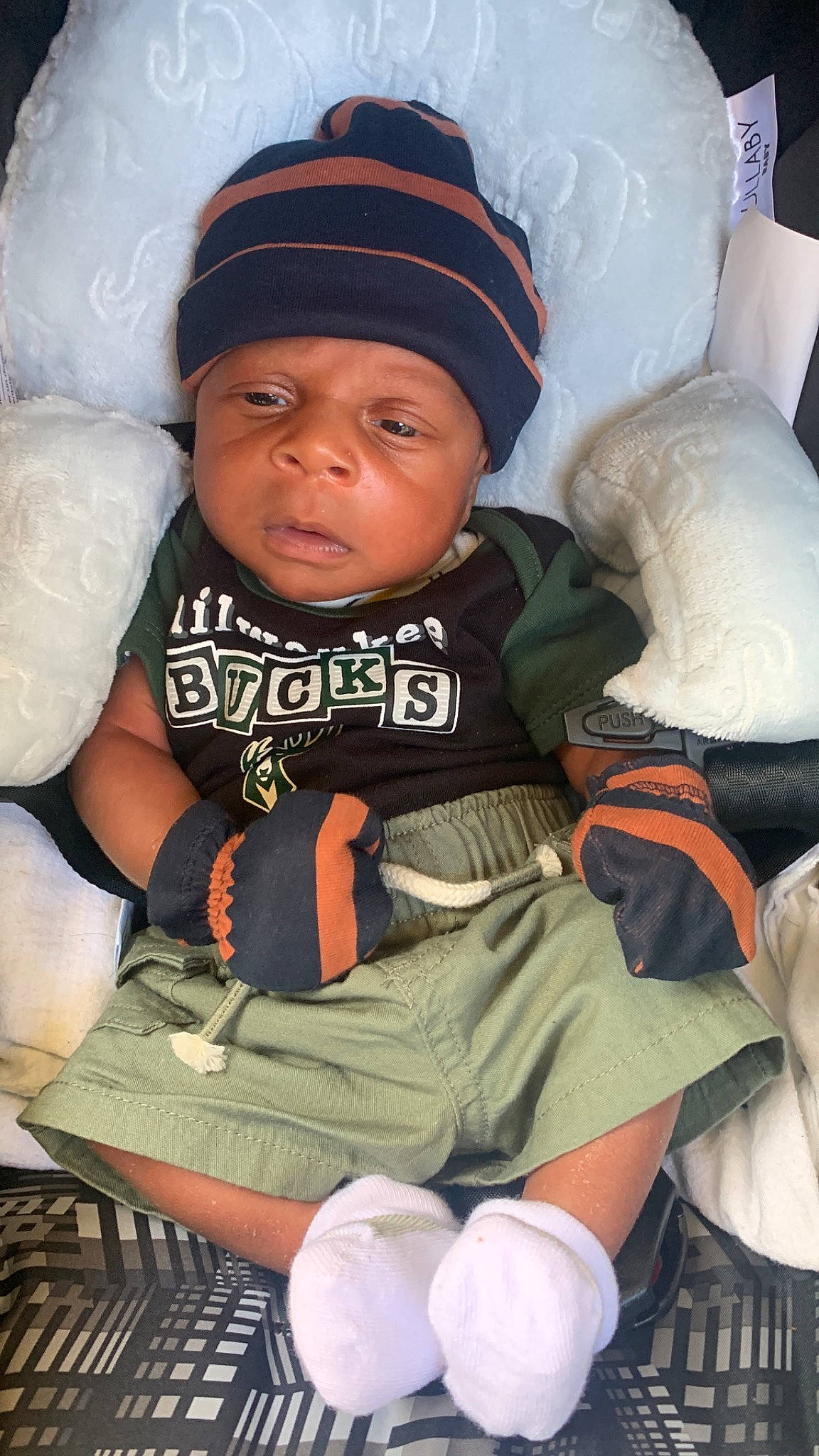 Knowledge joined the competition — help win amazing prizes! baby, baby_carriage, baby_products, baby_toddler_clothing, beanie, cap, car_seat, cheek, child, comfort, fun, happy, headgear, headwear, human_leg, knee, person, personal_protective_equipment, sitting, sleeve